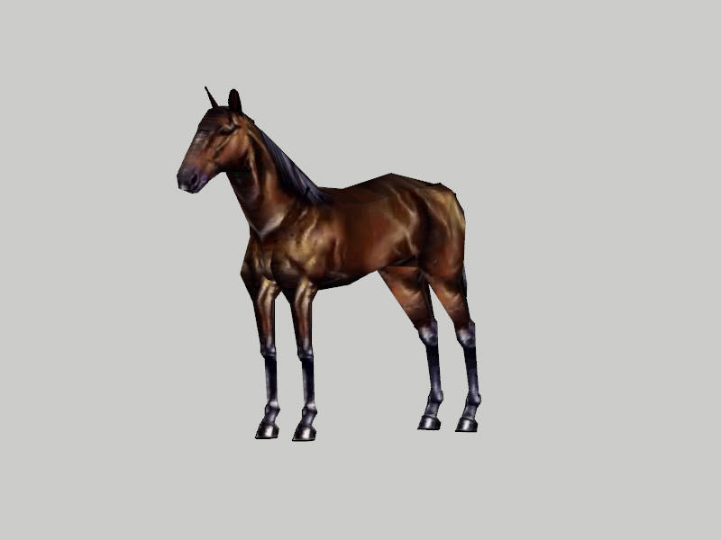 Brown Horse sketchup model preview - SketchupBox