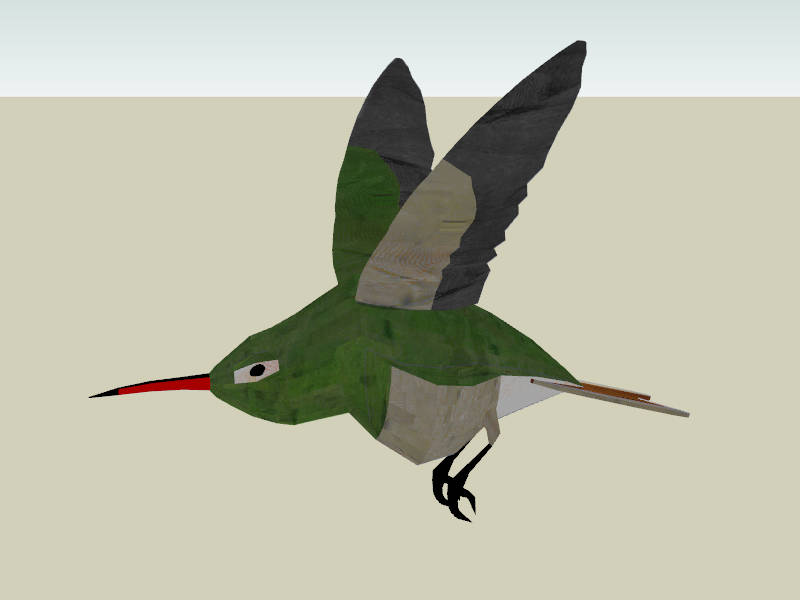Green Hummingbird sketchup model preview - SketchupBox