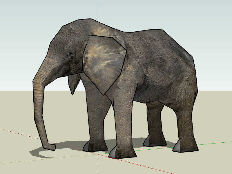 African Bush Elephant sketchup model preview - SketchupBox