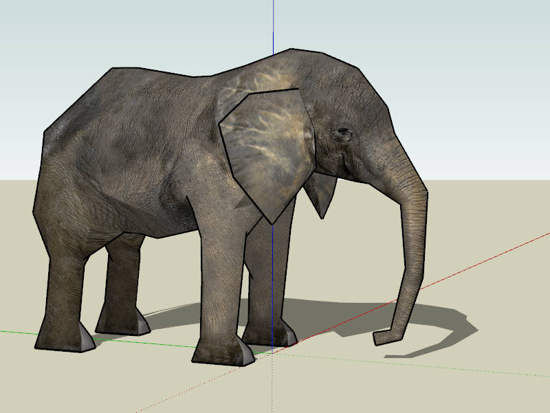 African Bush Elephant sketchup model preview - SketchupBox