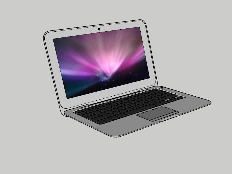 MacBook Computer Silver sketchup model preview - SketchupBox