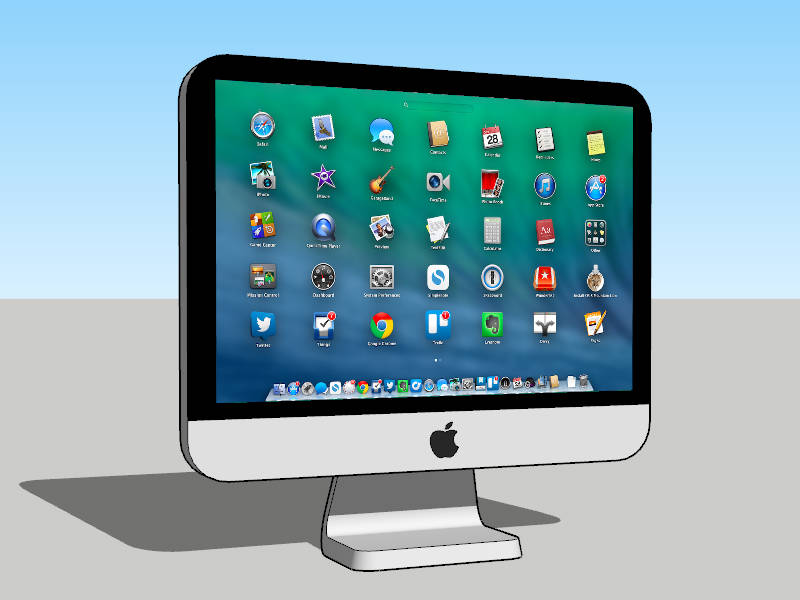Apple iMac Desktop Computer sketchup model preview - SketchupBox