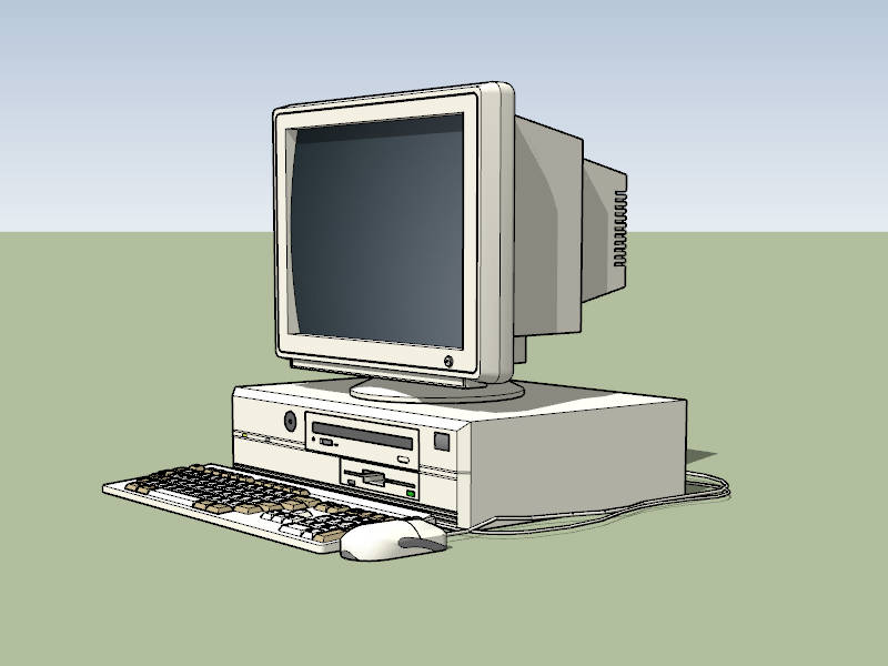 Old PC Computer sketchup model preview - SketchupBox