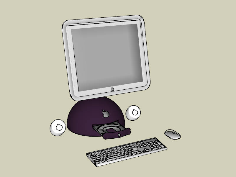 Classic Apple iMac G4 Computer sketchup model preview - SketchupBox