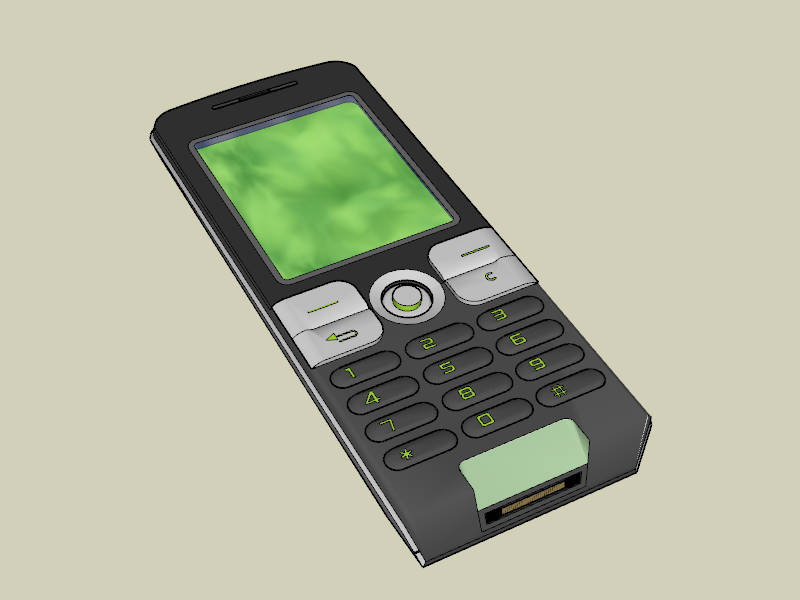 Retro Cell Phone sketchup model preview - SketchupBox