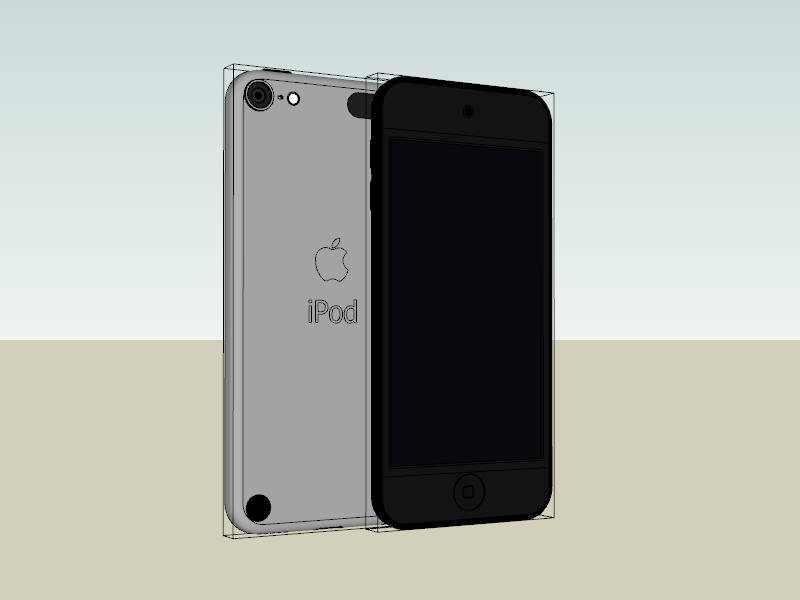 Black and White iPod Touch sketchup model preview - SketchupBox
