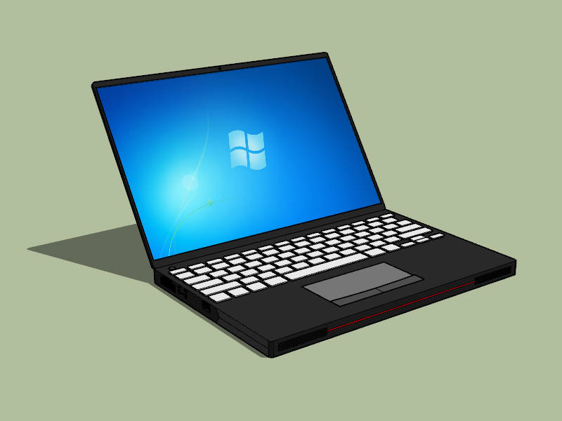 Windows Laptop sketchup model preview - SketchupBox