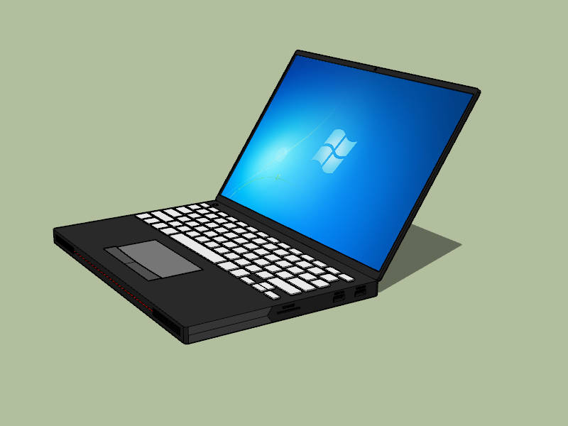 Windows Laptop sketchup model preview - SketchupBox