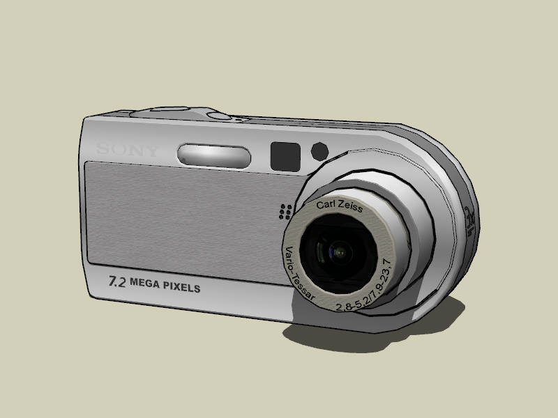 Sony Cybershot 7.2 Megapixel Camera sketchup model preview - SketchupBox