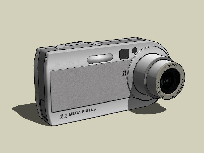 Sony Cybershot 7.2 Megapixel Camera sketchup model preview - SketchupBox
