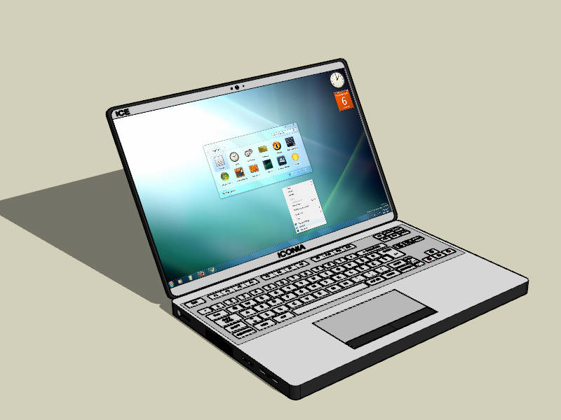 Acer Iconia Laptop sketchup model preview - SketchupBox