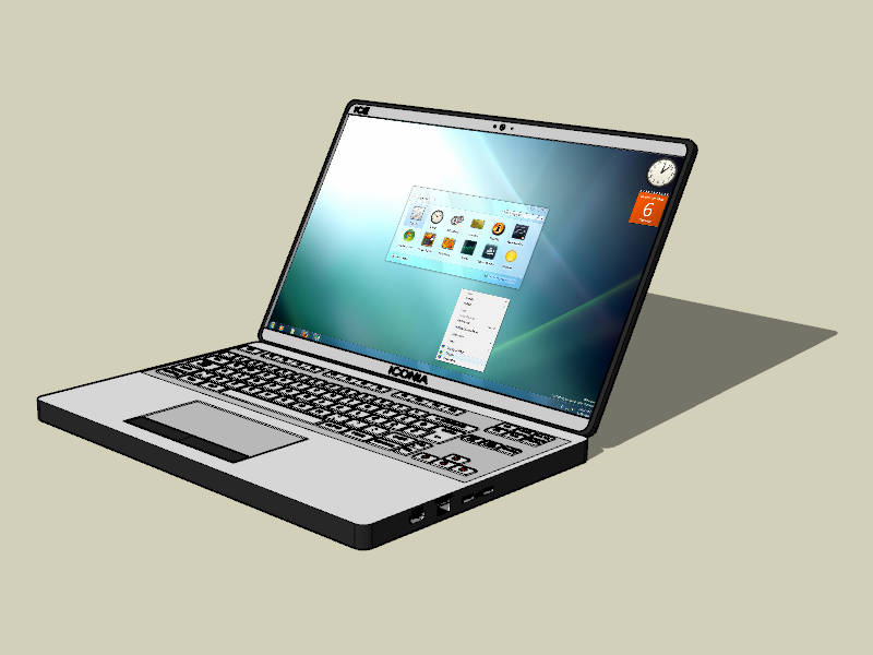 Acer Iconia Laptop sketchup model preview - SketchupBox