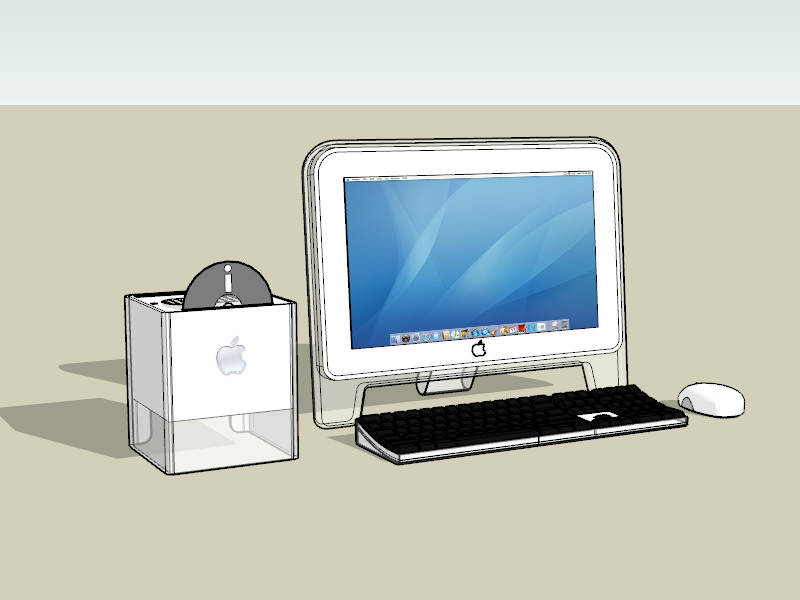 Apple iMac All in One sketchup model preview - SketchupBox