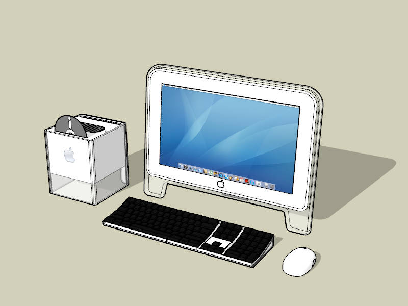 Apple iMac All in One sketchup model preview - SketchupBox