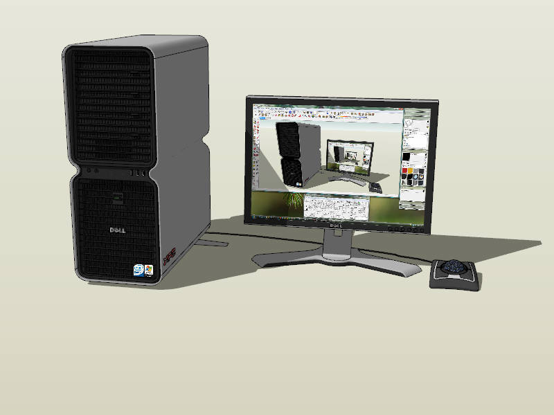 Dell XPS Desktop Computer sketchup model preview - SketchupBox