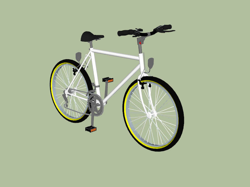 White Cruiser Bicycle sketchup model preview - SketchupBox