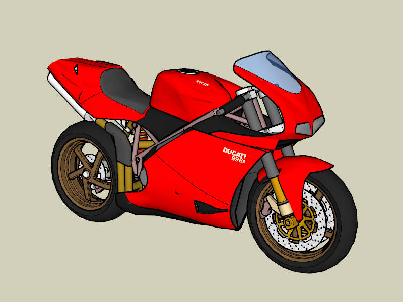 Ducati 998s Sport Bike sketchup model preview - SketchupBox