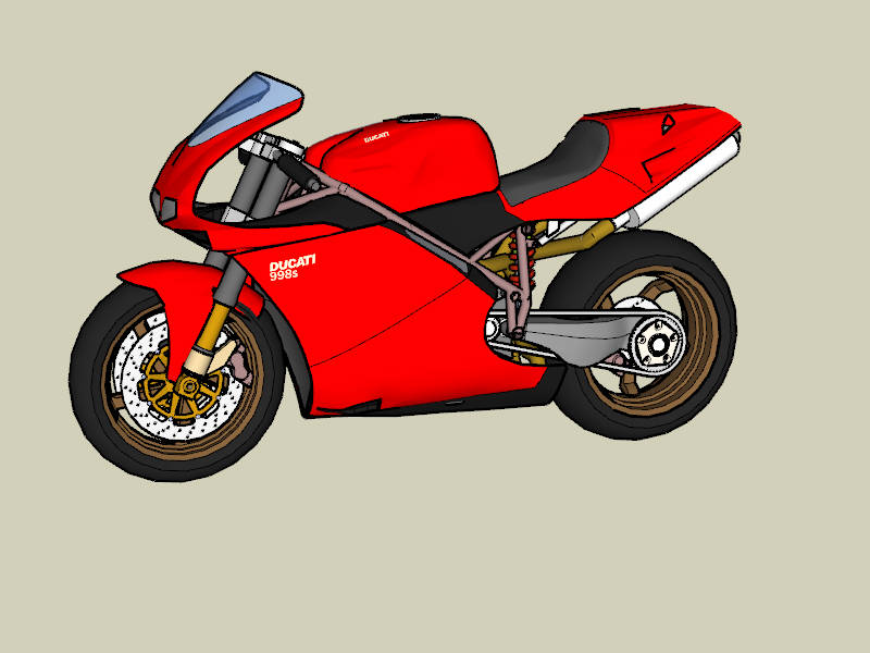 Ducati 998s Sport Bike sketchup model preview - SketchupBox