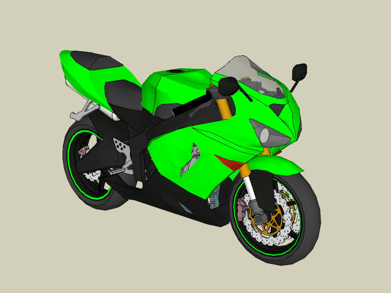 Yamaha YZF-R6 Sport Bike sketchup model preview - SketchupBox