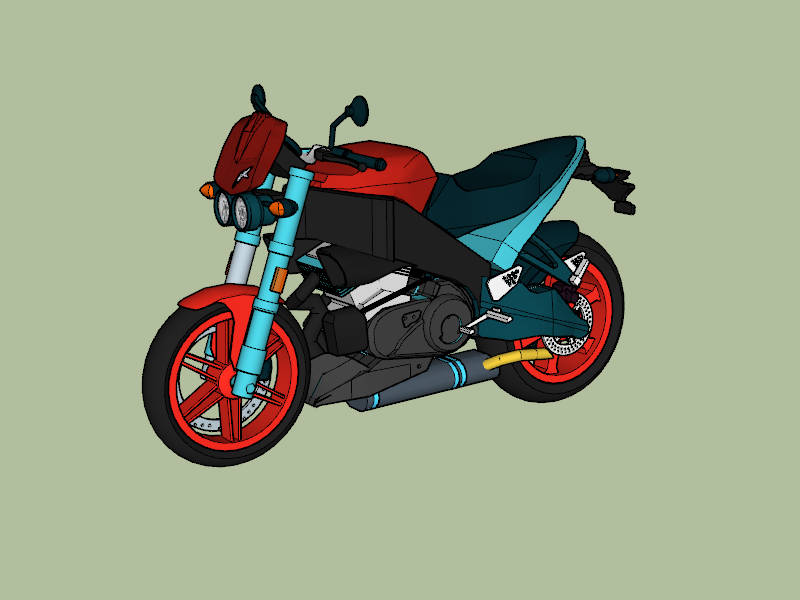 Buell S1 Lightning Sportbike sketchup model preview - SketchupBox