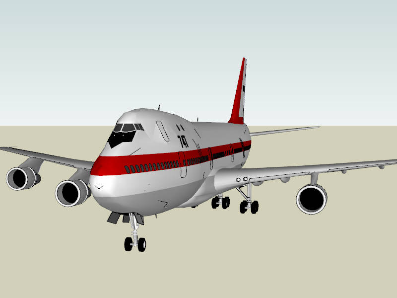 Boeing 747 Commercial Jet Airliner sketchup model preview - SketchupBox