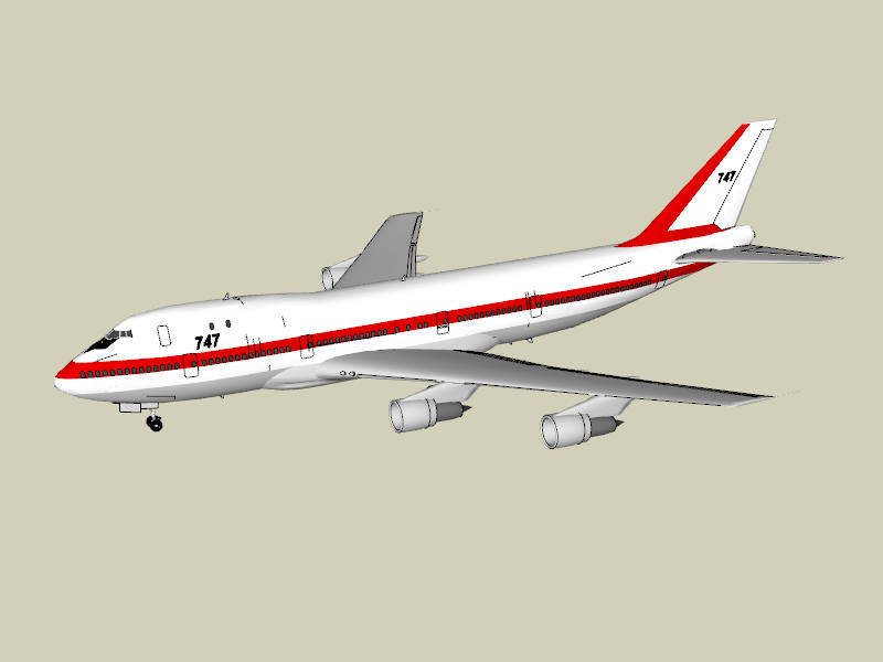 Boeing 747 Commercial Jet Airliner sketchup model preview - SketchupBox