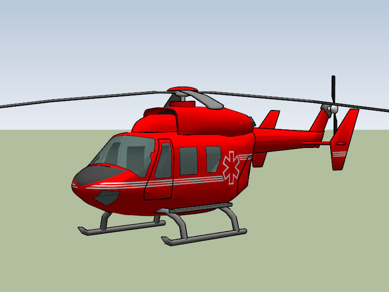 Red Helicopter sketchup model preview - SketchupBox