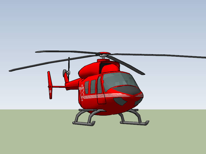 Red Helicopter sketchup model preview - SketchupBox