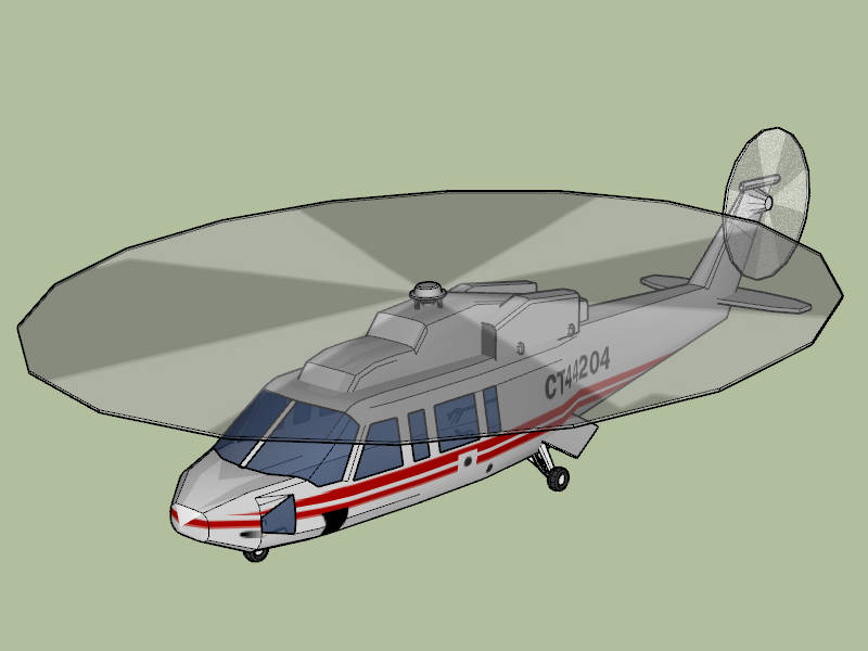 Flying Helicopter sketchup model preview - SketchupBox