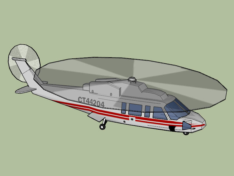 Flying Helicopter sketchup model preview - SketchupBox