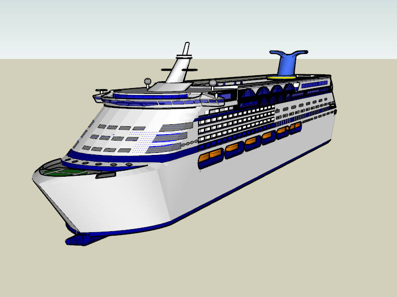 Luxury Cruise Ship sketchup model preview - SketchupBox