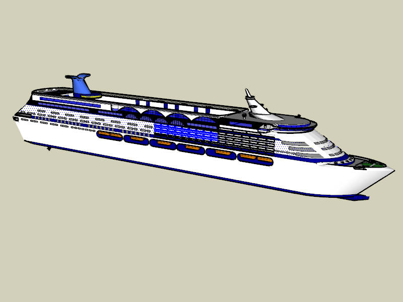 Luxury Cruise Ship sketchup model preview - SketchupBox