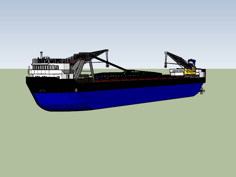 Ocean Cargo Ship sketchup model preview - SketchupBox