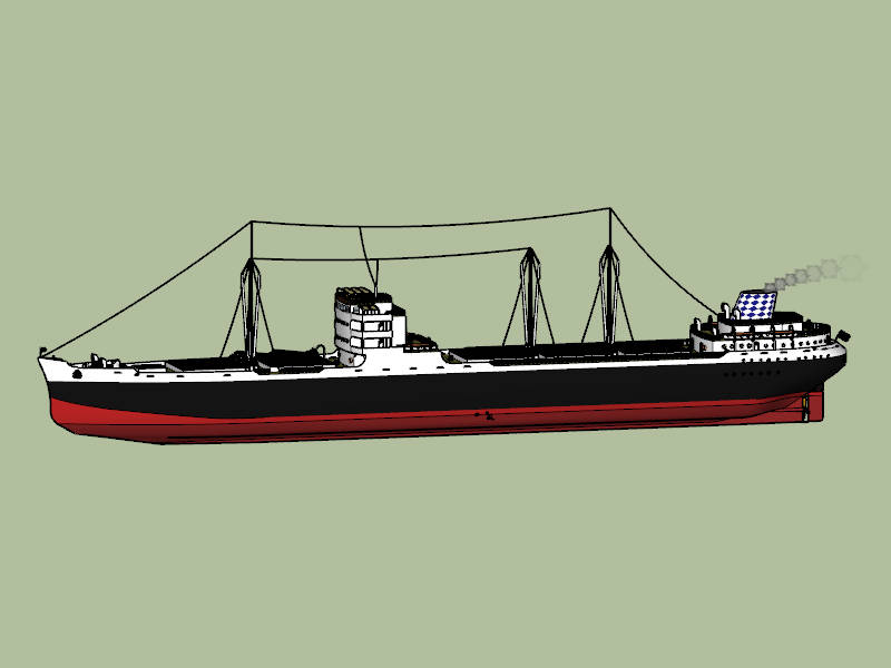 Old Cargo Vessel sketchup model preview - SketchupBox