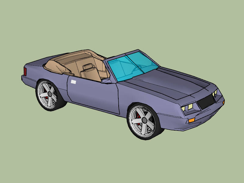 1985 Ford Mustang Convertible sketchup model preview - SketchupBox