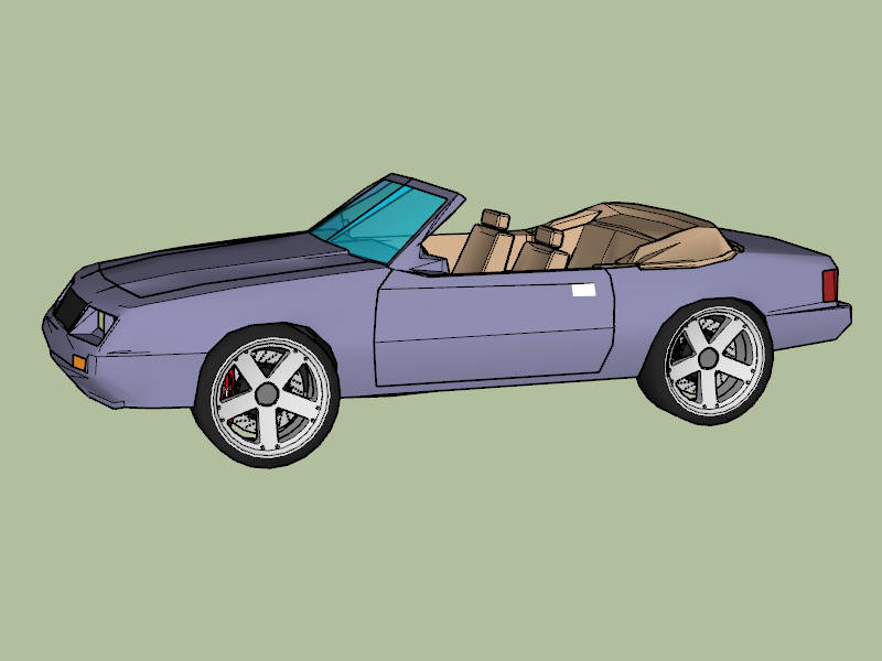 1985 Ford Mustang Convertible sketchup model preview - SketchupBox