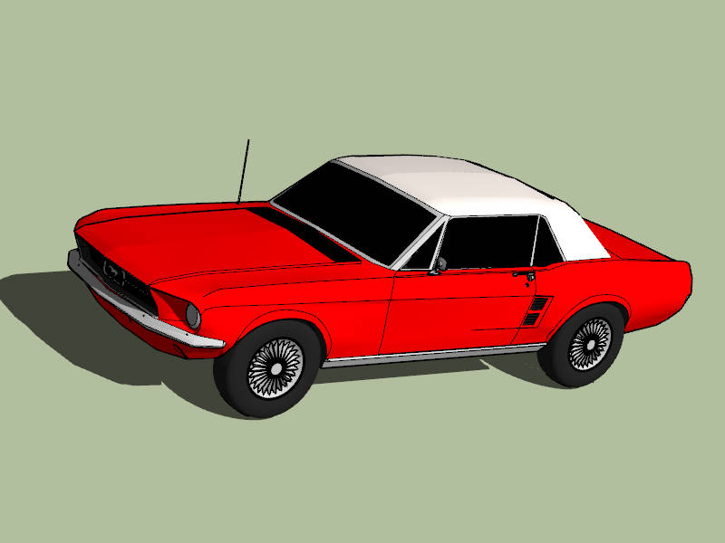 1967 Ford Mustang Convertible sketchup model preview - SketchupBox