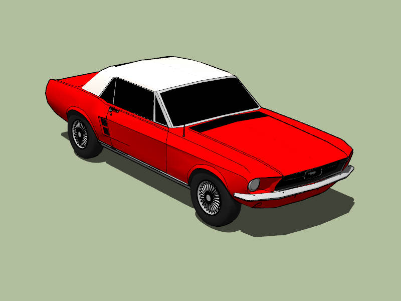 1967 Ford Mustang Convertible sketchup model preview - SketchupBox