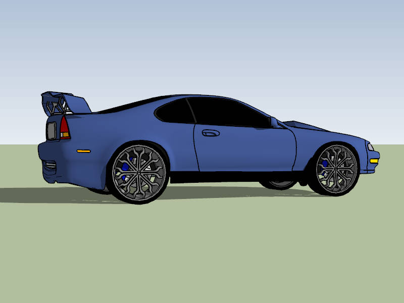 Honda Prelude Coupe sketchup model preview - SketchupBox