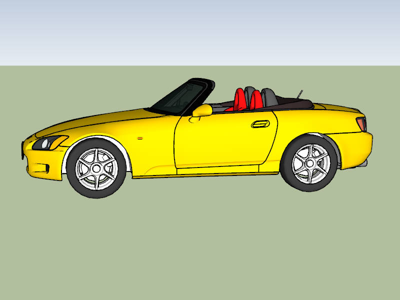 Honda S2000 Convertible sketchup model preview - SketchupBox