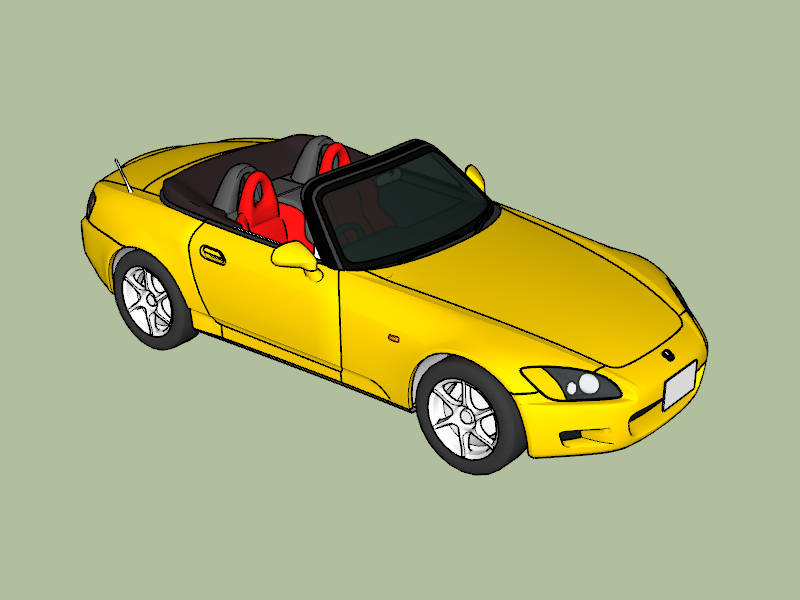 Honda S2000 Convertible sketchup model preview - SketchupBox