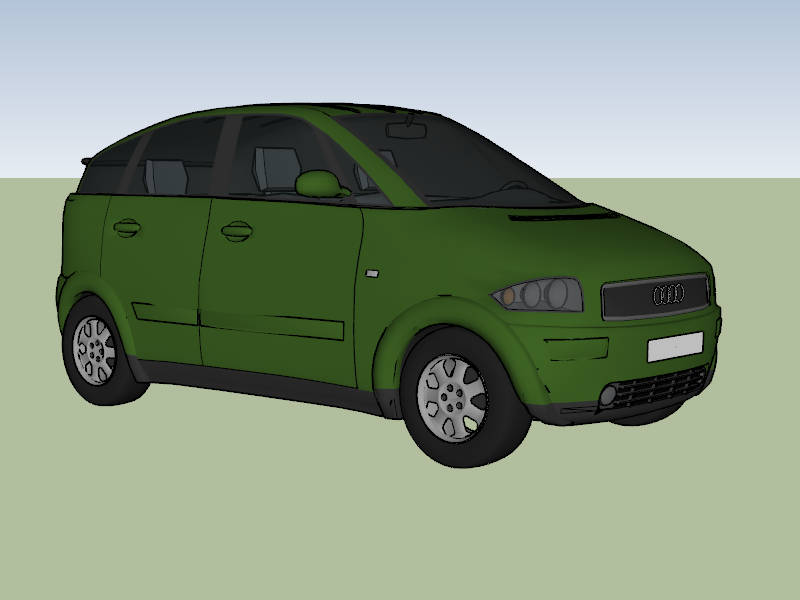 Audi A2 Car sketchup model preview - SketchupBox