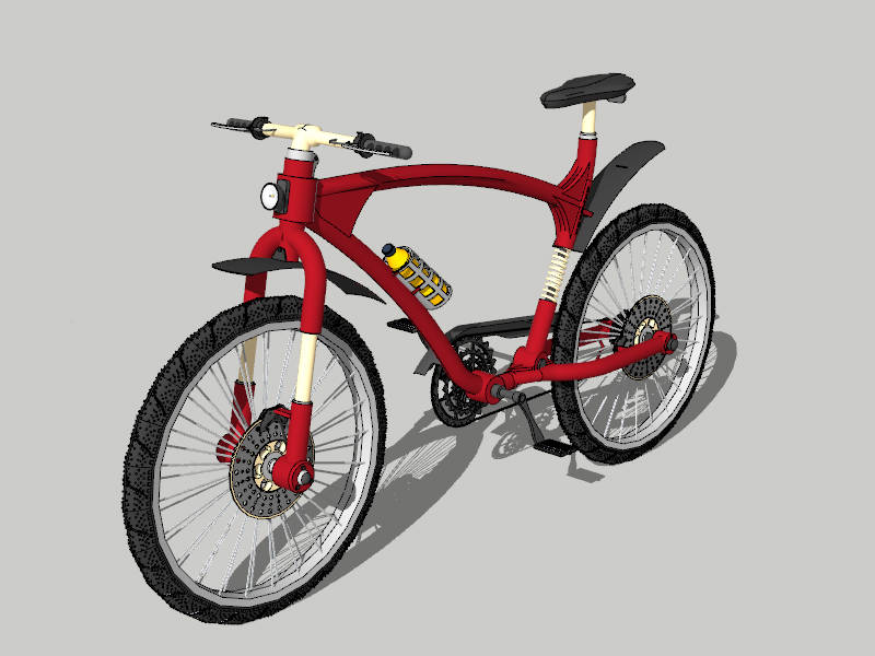 Red Mountain Bike sketchup model preview - SketchupBox