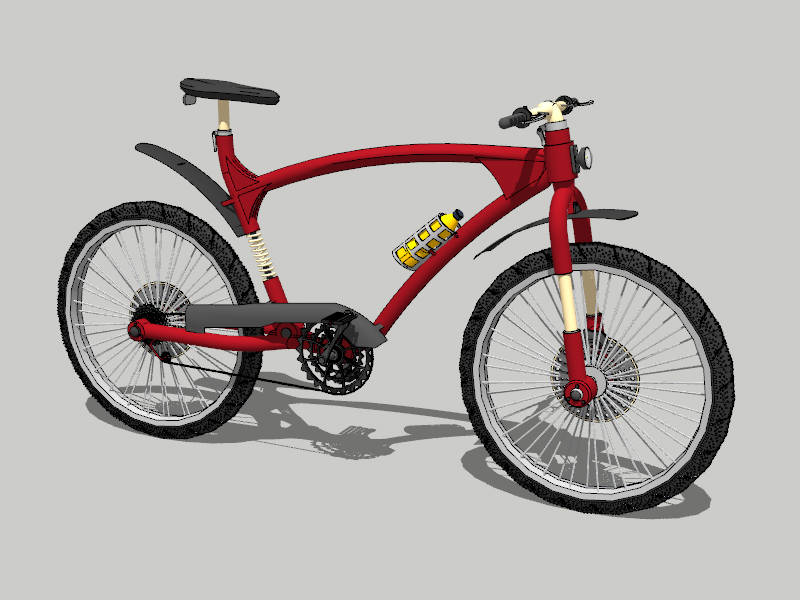 Red Mountain Bike sketchup model preview - SketchupBox