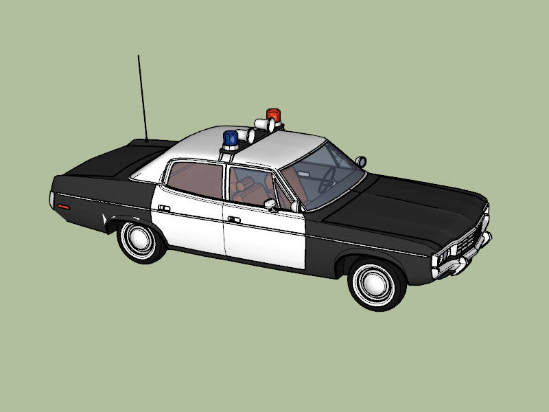 AMC Matador Police Car 4-Door Sedan sketchup model preview - SketchupBox
