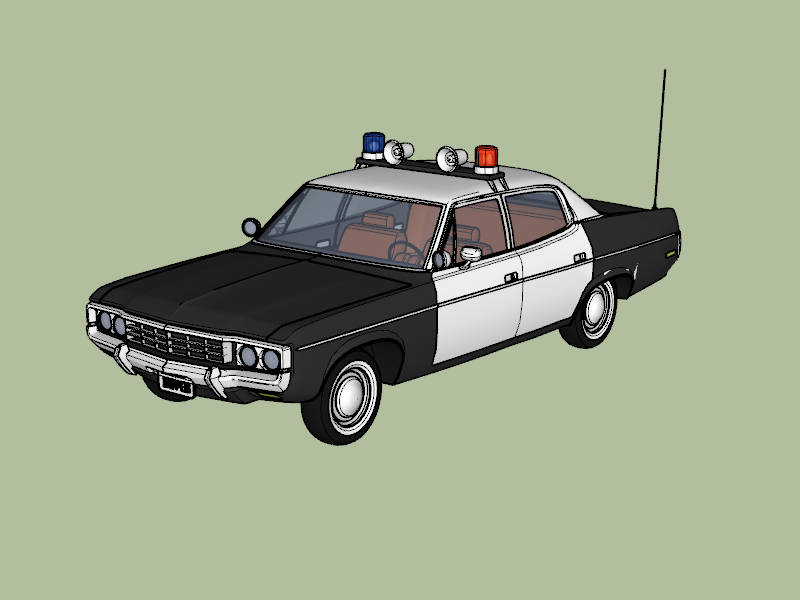 AMC Matador Police Car 4-Door Sedan sketchup model preview - SketchupBox