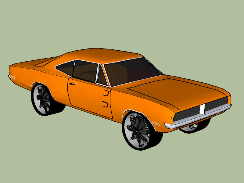 1969 Dodge Charger sketchup model preview - SketchupBox