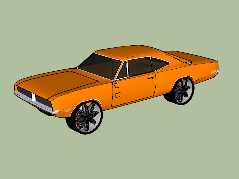 1969 Dodge Charger sketchup model preview - SketchupBox