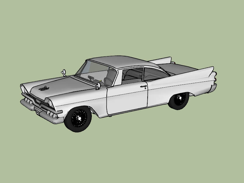 1957 Dodge Royal Lancer sketchup model preview - SketchupBox