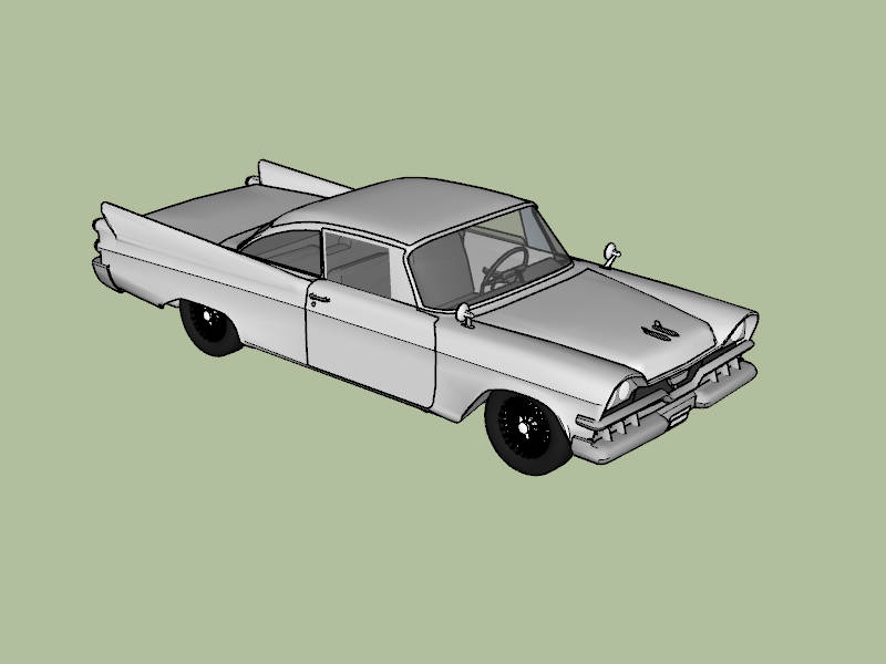 1957 Dodge Royal Lancer sketchup model preview - SketchupBox